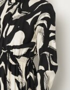 j&x Rochie Cloș Neagră cu Bumbac cu Model Abstract Silsedi
