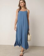 j&x Rochie cu croială boxy din bumbac cu spatele gol Antice Albastră