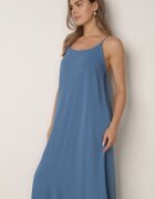 j&x Rochie cu croială boxy din bumbac cu spatele gol Antice Albastră