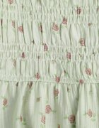 j&x Rochie cu flori din Tencel evazată cu mâneci bufante Viviare Verde
