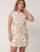 j&x Rochie cutie din vâscoză în stil Casual cu centură tip cravată Tepena Bej deschis