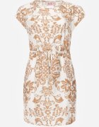 j&x Rochie cutie din vâscoză în stil Casual cu centură tip cravată Tepena Bej deschis
