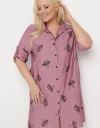 j&x Rochie de cămașă roz închisă cu nasturi și mâneci reglabile Xatella