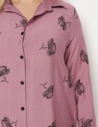 j&x Rochie de cămașă roz închisă cu nasturi și mâneci reglabile Xatella