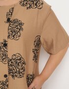j&x Rochie din bumbac Maro deschis cu mânecă scurtă cu buzunare și nasturi Bellilla