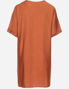 j&x Rochie din bumbac portocalie cu croi drept cu buzunare înserate decorată cu nasturi Walliana