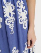 j&x Rochie din viscoză albastră cu modele ornamentale cu croi evazat Divessa