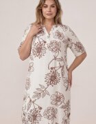 j&x Rochie din viscoză cu croială boxy și imprimeu floral Reninca Albă cu maro
