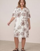 j&x Rochie din viscoză cu croială boxy și imprimeu floral Reninca Albă cu maro