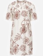 j&x Rochie din viscoză cu croială boxy și imprimeu floral Reninca Albă cu maro