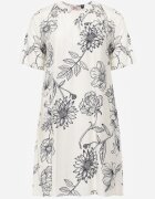 j&x Rochie din viscoză cu croială boxy și imprimeu floral Reninca Bleumarin cu alb