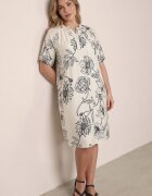 j&x Rochie din viscoză cu croială boxy și imprimeu floral Reninca Neagră cu alb