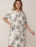 j&x Rochie din viscoză cu croială boxy și imprimeu floral Reninca Neagră cu alb