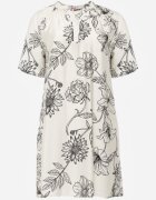 j&x Rochie din viscoză cu croială boxy și imprimeu floral Reninca Neagră cu alb