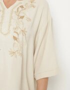j&x Rochie dreaptă Jasnobej cu nasturi și broderii decorative Jenivanea