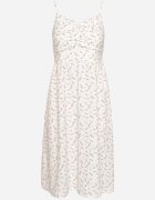 j&x Rochie Evazată Alb-Roz cu Flori Mici cu Bretele Subțiri Reteri