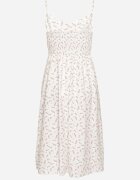 j&x Rochie Evazată Alb-Roz cu Flori Mici cu Bretele Subțiri Reteri
