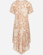 j&x Rochie Evazată Bej din Viscoză cu Model Geometric Emisova