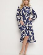 j&x Rochie Evazată Bleumarin cu bumbac cu imprimeu abstract Silsedi