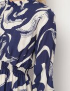 j&x Rochie Evazată Bleumarin cu bumbac cu imprimeu abstract Silsedi