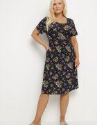 j&x Rochie Evazată Granatowo-Beżowa cu imprimeu floral Lumilisse