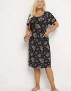 j&x Rochie Evazată Granatowo-Beżowa cu imprimeu floral Lumilisse