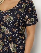 j&x Rochie Evazată Granatowo-Beżowa cu imprimeu floral Lumilisse