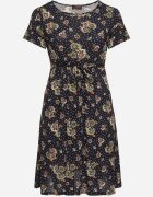 j&x Rochie Evazată Granatowo-Beżowa cu imprimeu floral Lumilisse
