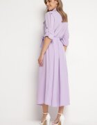 j&x Rochie evazată mov deschis Maxi cu bust tip cămașă și cordon Indiga