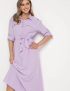 j&x Rochie evazată mov deschis Maxi cu bust tip cămașă și cordon Indiga