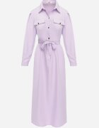 j&x Rochie evazată mov deschis Maxi cu bust tip cămașă și cordon Indiga