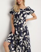 j&x Rochie Granat Evazată cu top elastic și mâneci bufante Orrivene