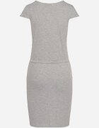 j&x Rochie Gri cu Mânecă Scurtă cu Șnur în Talie Dolati