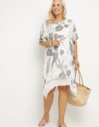 j&x Rochie Gri deschis cu flori cu căptușeală de bumbac Mailionis