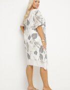 j&x Rochie Gri deschis cu flori cu căptușeală de bumbac Mailionis