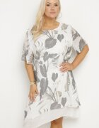 j&x Rochie Gri deschis cu flori cu căptușeală de bumbac Mailionis