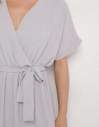j&x Rochie Gri din Bumbac și Centură Decorativă Lunistra