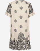 j&x Rochie gri închis din vâscoză în stil boho cu franjuri și volane Korilia
