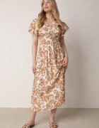 j&x Rochie Maro din Viscoză cu Decolteu Petrecut și Elastic în Talie Shyraya