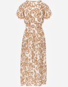 j&x Rochie Maro din Viscoză cu Decolteu Petrecut și Elastic în Talie Shyraya