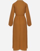 j&x Rochie Maro Evazată Maxi cu tiv plisat și cordon legat Nollira