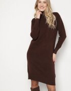 j&x Rochie Maro Tricotată din Bumbac cu Croială Dreaptă cu Guler Înalt Tesala