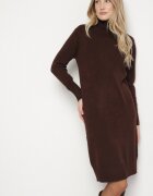 j&x Rochie Maro Tricotată din Bumbac cu Croială Dreaptă cu Guler Înalt Tesala