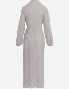 j&x Rochie Maxi Cloș Gri închis cu Tiv plisat și Cordon legat Nollira