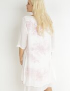 j&x Rochie Midi Trapez Roșu-Albă din Bumbac cu Flori și Bolero Elephira