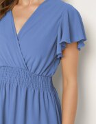 j&x Rochie Mini Albastră cu elastic în talie și volan Senait