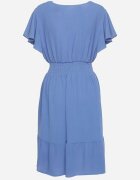 j&x Rochie Mini Albastră cu elastic în talie și volan Senait