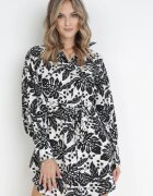 j&x Rochie mini de tip cămașă neagră cu curea textilă și manșete largi Fidonisa