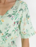 j&x Rochie Mini Evazată Verde deschis din Viscoză cu elastic în talie Sorrail