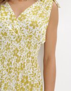 j&x Rochie Mini Galbenă cu Elastic în Talie și Decolteu Petrecut Floral Ladgerda